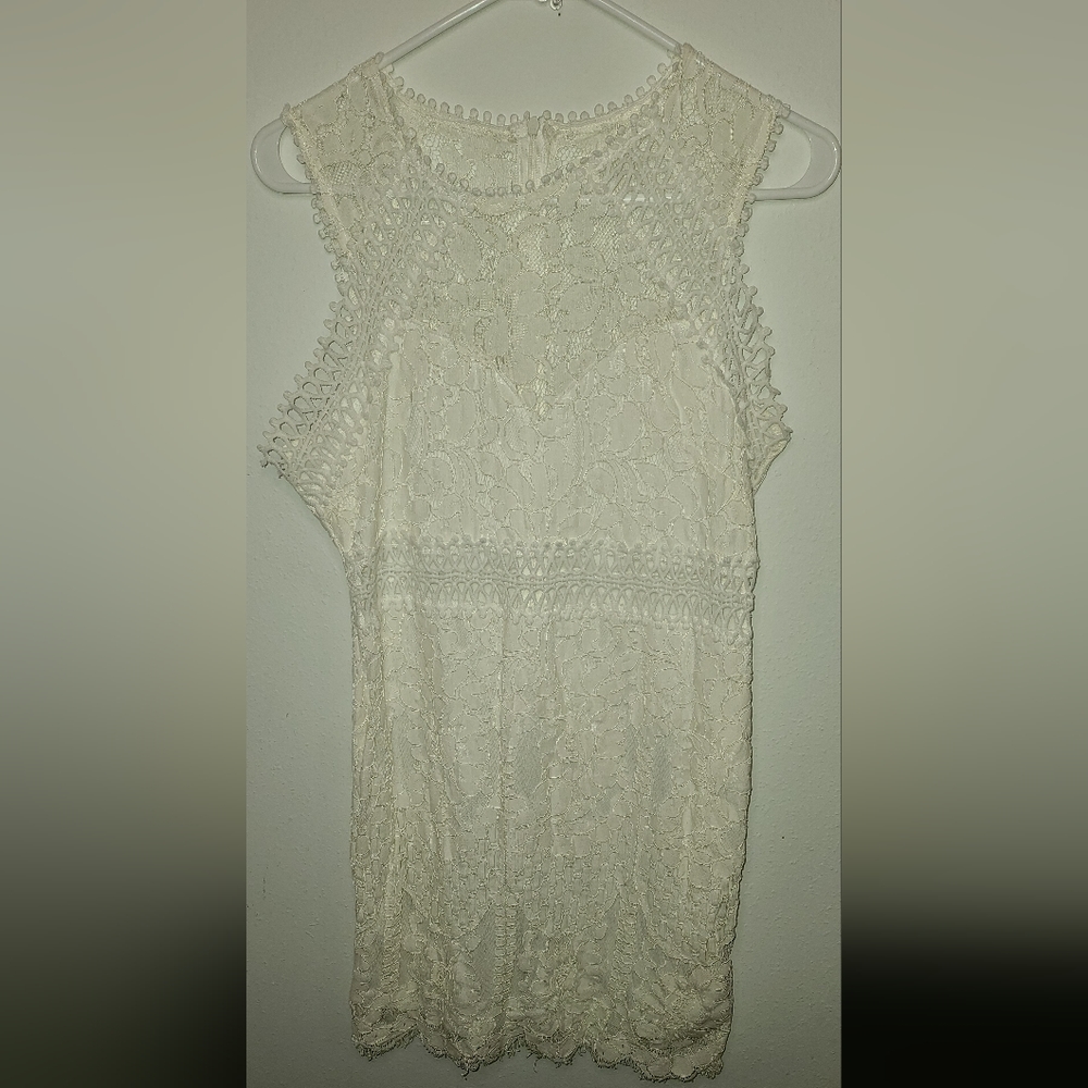 Beautiful White Daydream Lace Dress, size Large in great condition!